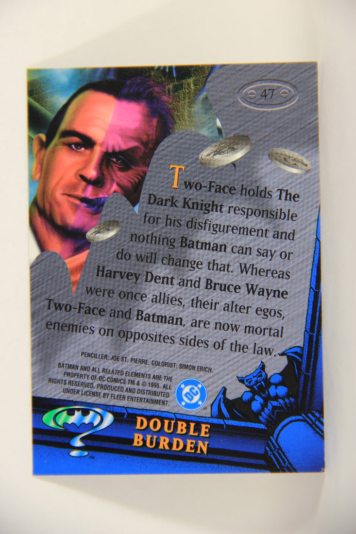 Batman Forever Metal 1995 Trading Card #47 Double Burden L010358