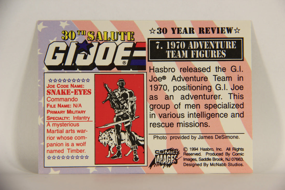 GI Joe 30th Salute 1994 Trading Card NO TOY #7 - 1970 Adventure Team Figures ENG L010557