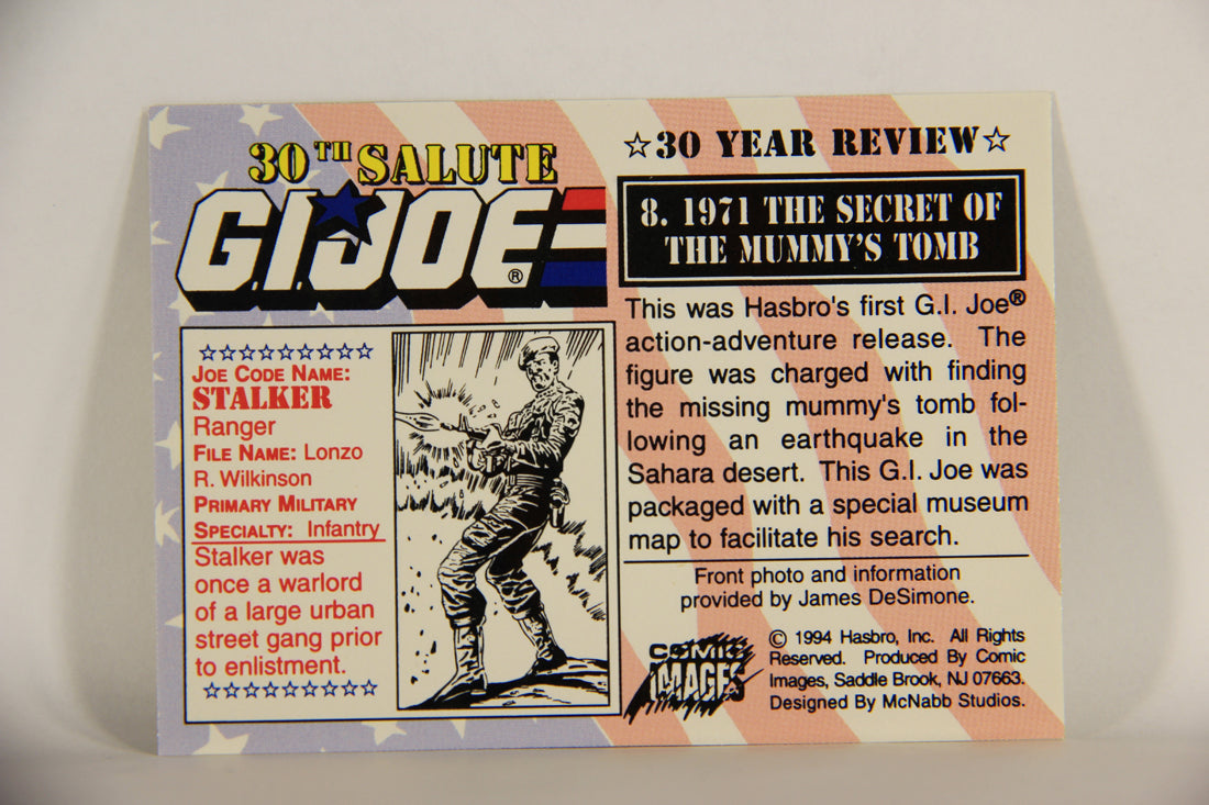 GI Joe 30th Salute 1994 Trading Card NO TOY #8 - 1971 The Secret Of The Mummy's Tomb ENG L010558