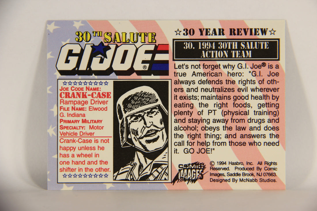 GI Joe 30th Salute 1994 Trading Card NO TOY #30 - 1994 30th Salute Action Team ENG L010560