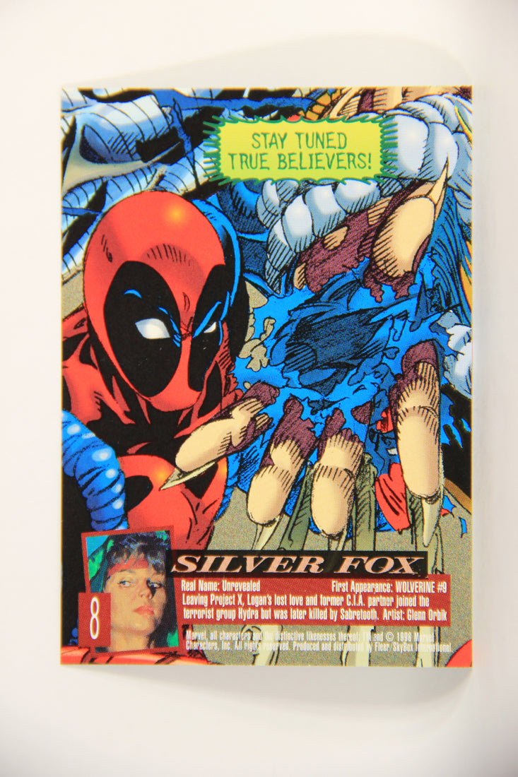 X-Men Fleer Ultra Wolverine 1996 Trading Card #8 Sliver Fox L010671