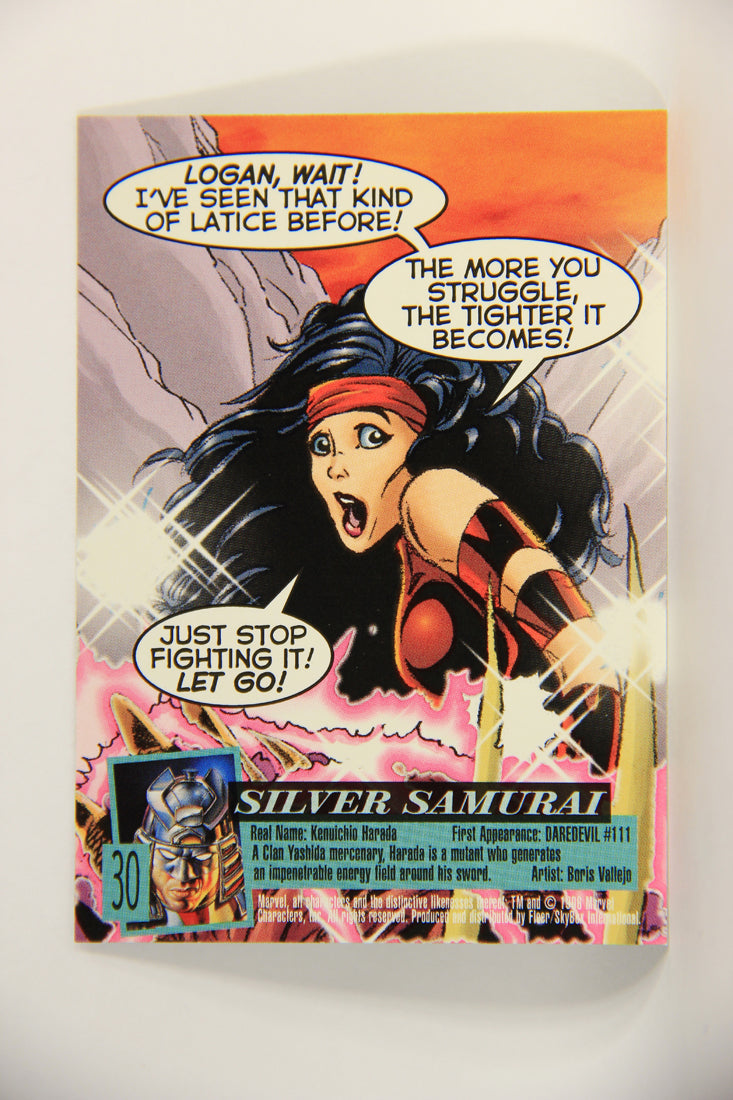 X-Men Fleer Ultra Wolverine 1996 Trading Card #30 Silver Samurai L010692