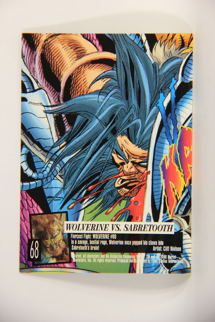 X-Men Fleer Ultra Wolverine 1996 Trading Card #68 Wolverine Vs Sabretooth L010730