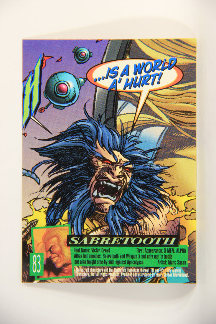 X-Men Fleer Ultra Wolverine 1996 Trading Card #83 Sabretooth L010745