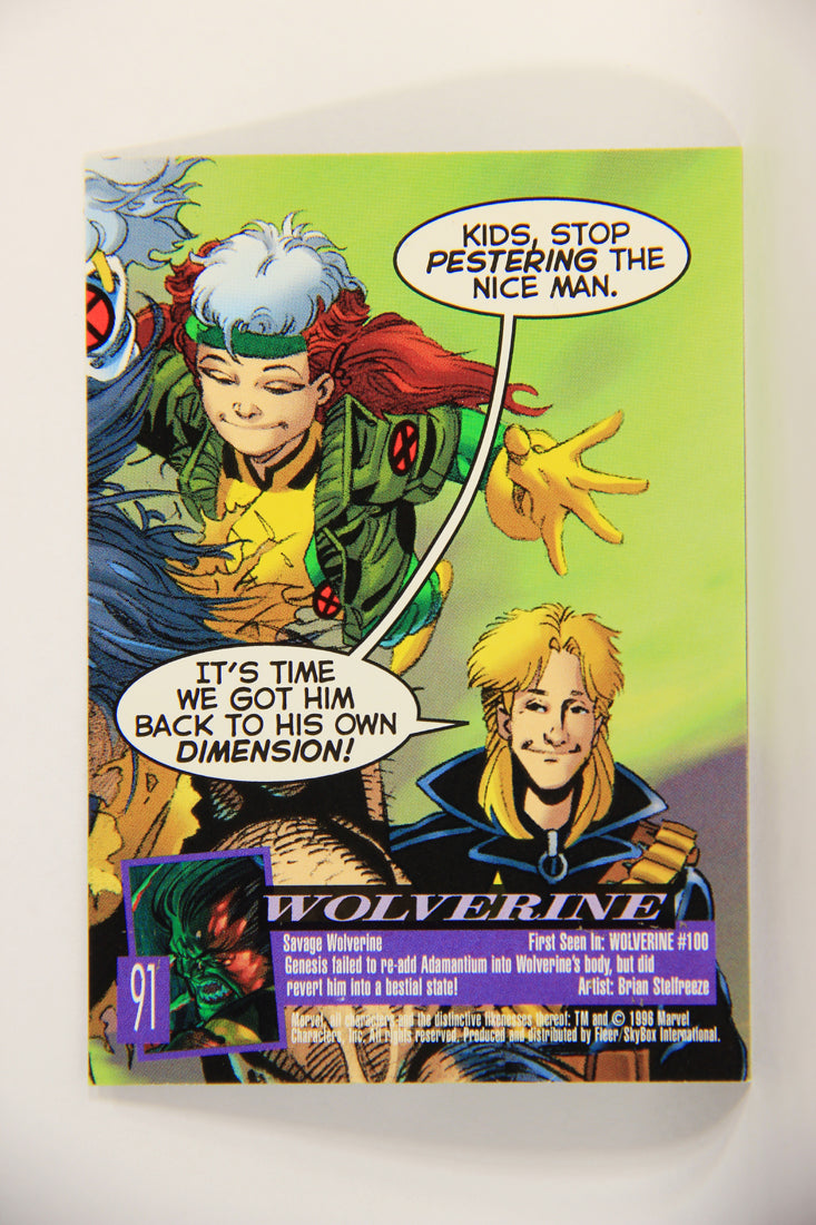 X-Men Fleer Ultra Wolverine 1996 Trading Card #91 Wolverine L010753