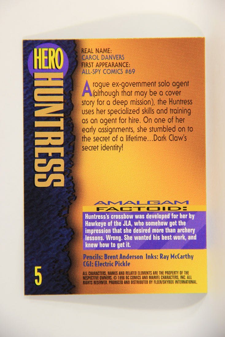 Amalgam Comics 1996 Marvel DC Trading Card #5 Huntress L010765