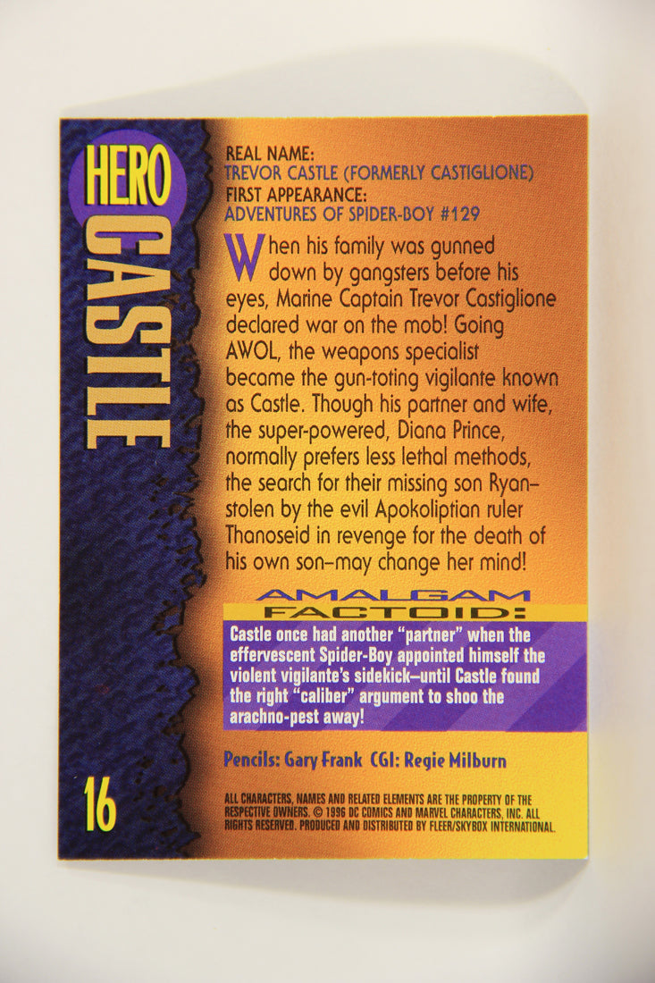 Amalgam Comics 1996 Marvel DC Trading Card #16 Castle L010776