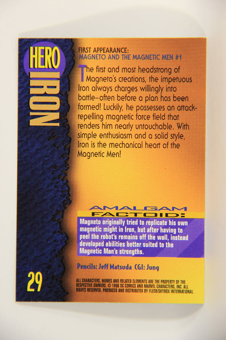 Amalgam Comics 1996 Marvel DC Trading Card #29 Iron L010789