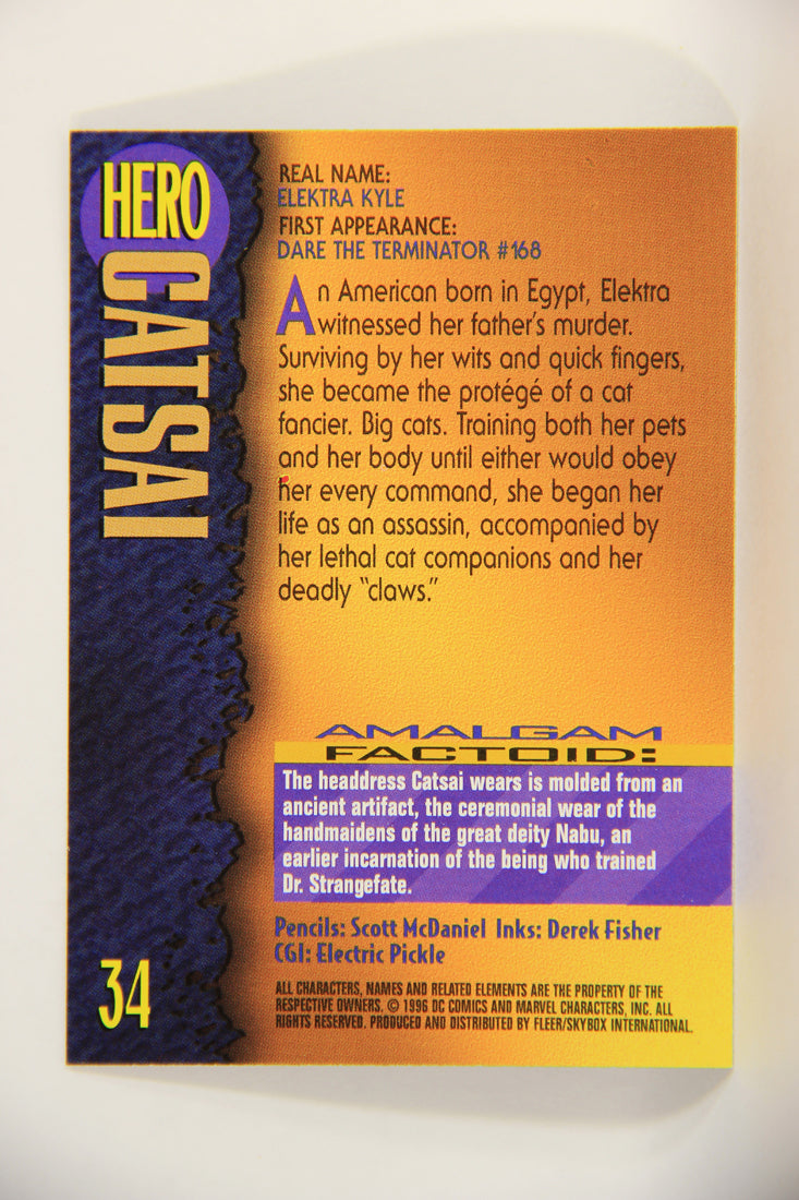 Amalgam Comics 1996 Marvel DC Trading Card #34 Catsai L010794