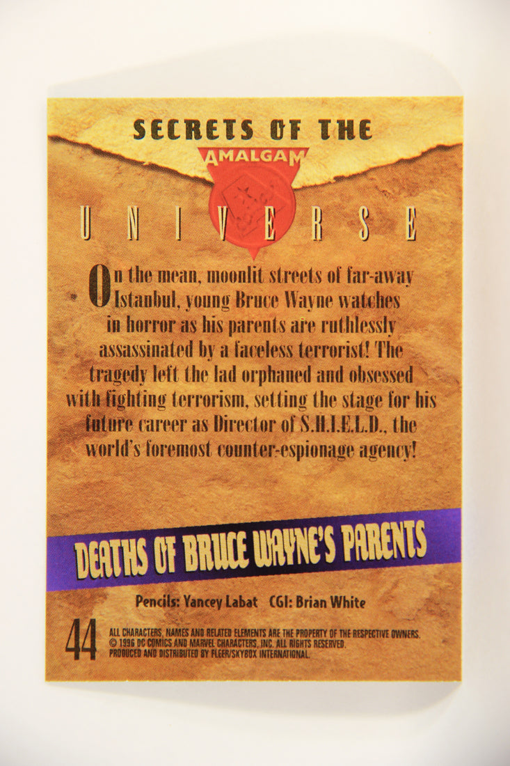 Amalgam Comics 1996 Marvel DC Trading Card #44 Deaths Of Bruce Wayne's Parents L010804