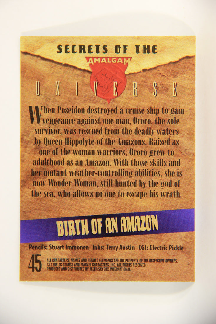 Amalgam Comics 1996 Marvel DC Trading Card #45 Birth Of An Amazon L010805