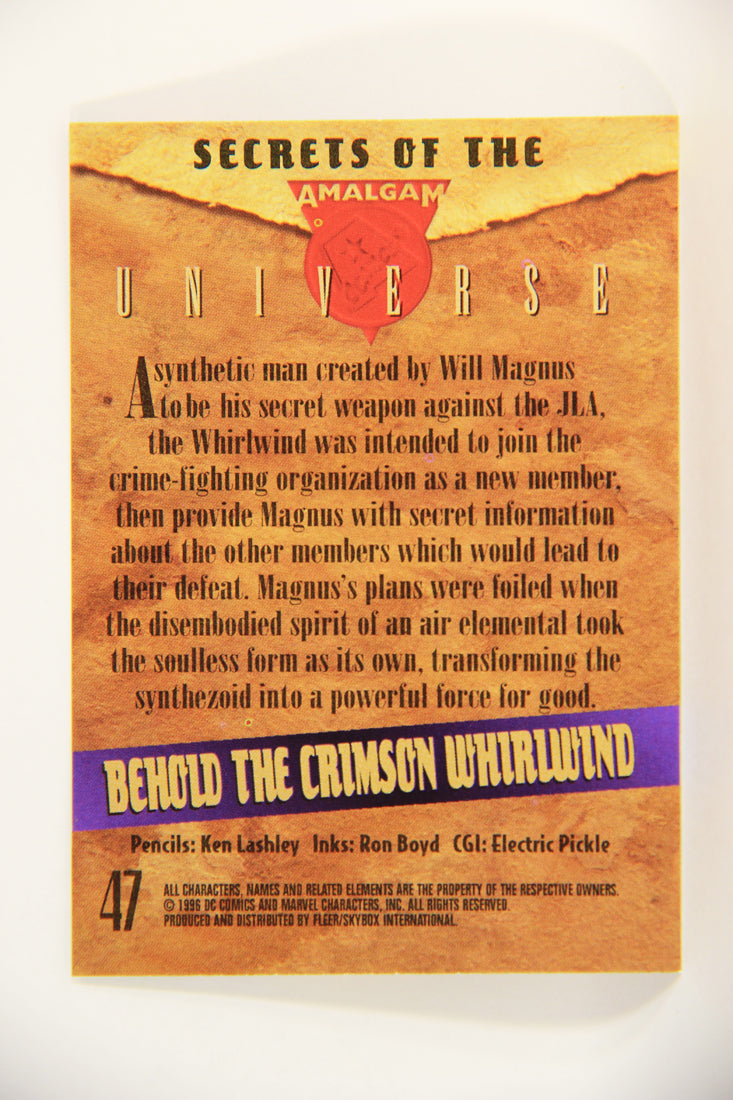 Amalgam Comics 1996 Marvel DC Trading Card #47 Behold The Crimson Whirlwind L010807