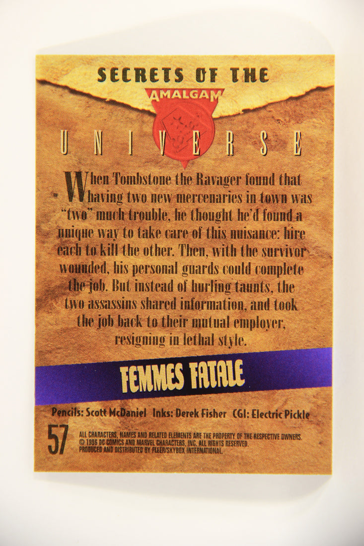 Amalgam Comics 1996 Marvel DC Trading Card #57 Femmes Fatale L010817