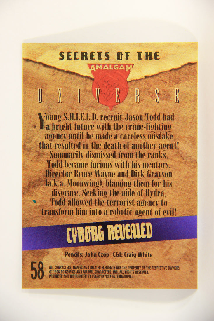 Amalgam Comics 1996 Marvel DC Trading Card #58 Cyborg Revealed L010818