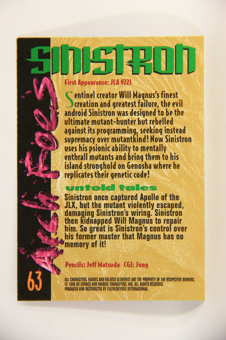 Amalgam Comics 1996 Marvel DC Trading Card #63 Sinistron L010823