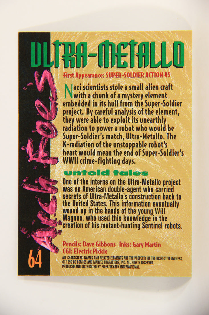 Amalgam Comics 1996 Marvel DC Trading Card #64 Ultra-Metallo L010824
