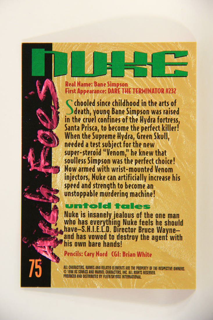 Amalgam Comics 1996 Marvel DC Trading Card #75 Nuke L010835