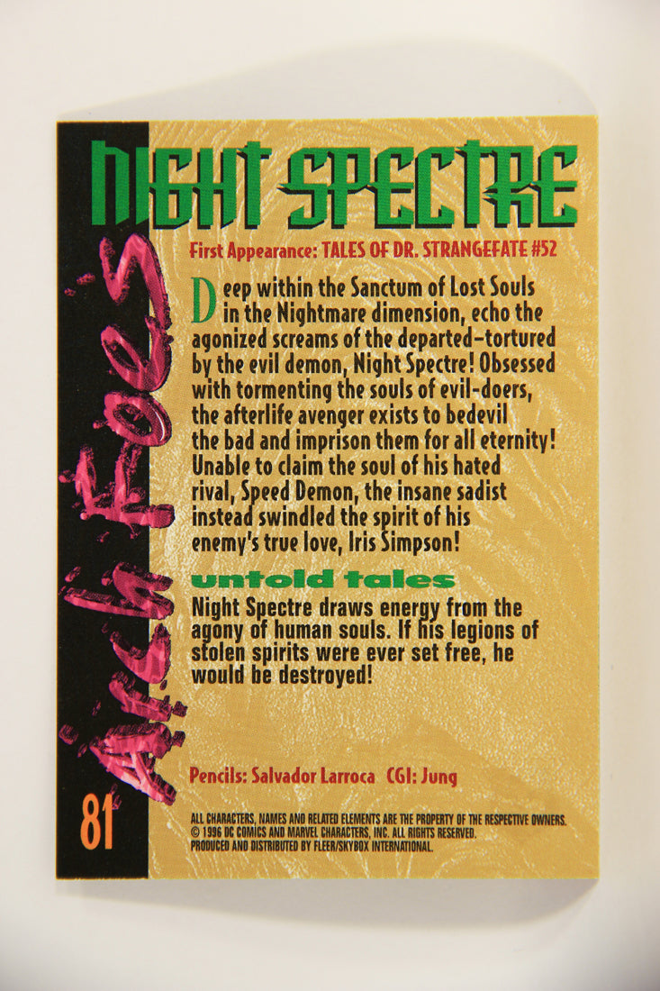 Amalgam Comics 1996 Marvel DC Trading Card #81 Night Spectre L010841