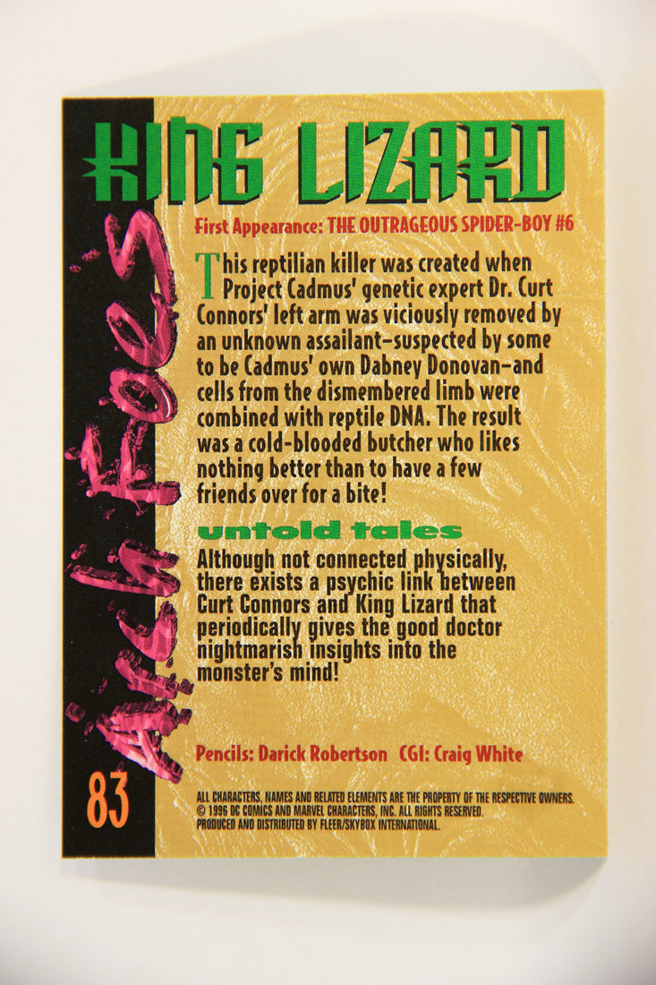 Amalgam Comics 1996 Marvel DC Trading Card #83 King Lizard L010843