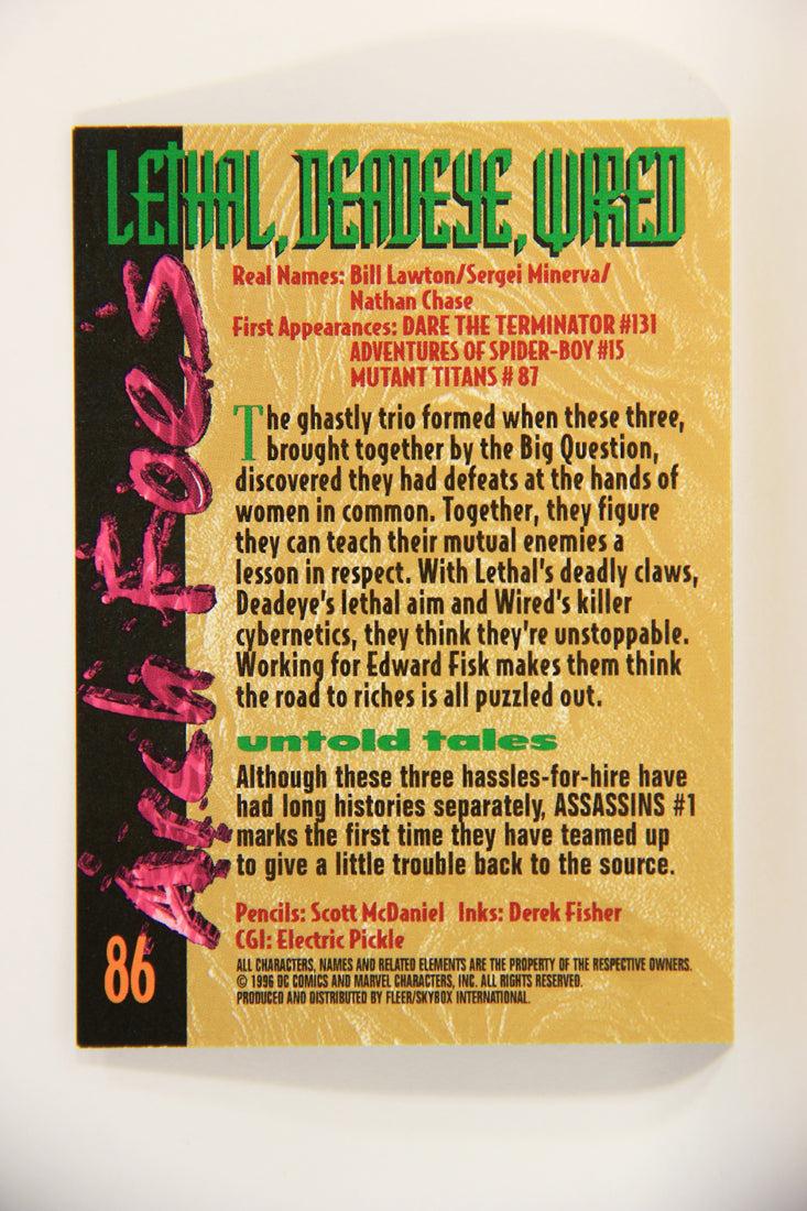 Amalgam Comics 1996 Marvel DC Trading Card #86 Lethal Deadeye Wired L010846