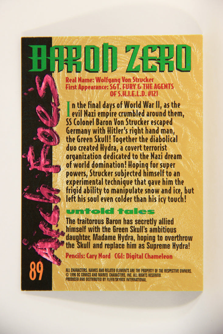 Amalgam Comics 1996 Marvel DC Trading Card #89 Baron Zero L010849