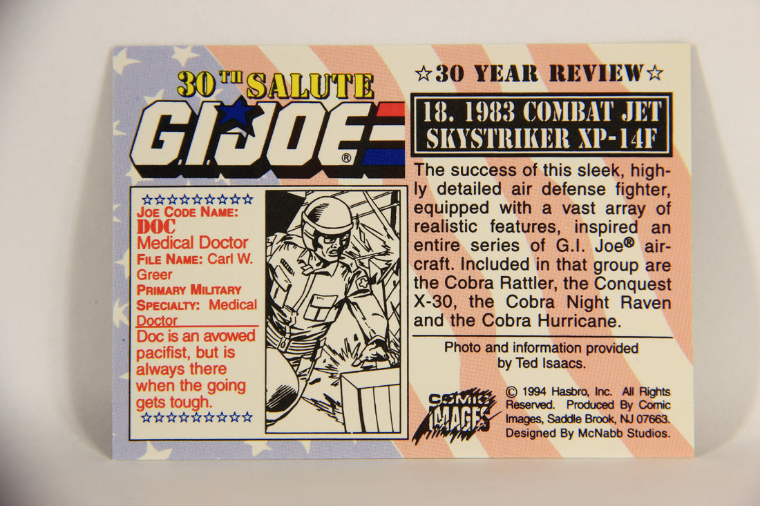 GI Joe 30th Salute 1994 Trading Card NO TOY #18 - 1983 Combat Jet Skystriker XP-14F ENG L010951