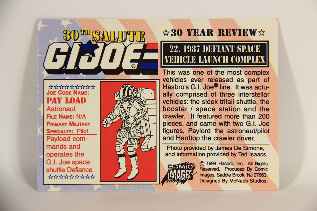 GI Joe 30th Salute 1994 Trading Card NO TOY #22 - 1987 Defiant Space Vehicle Launch Complex ENG L010955