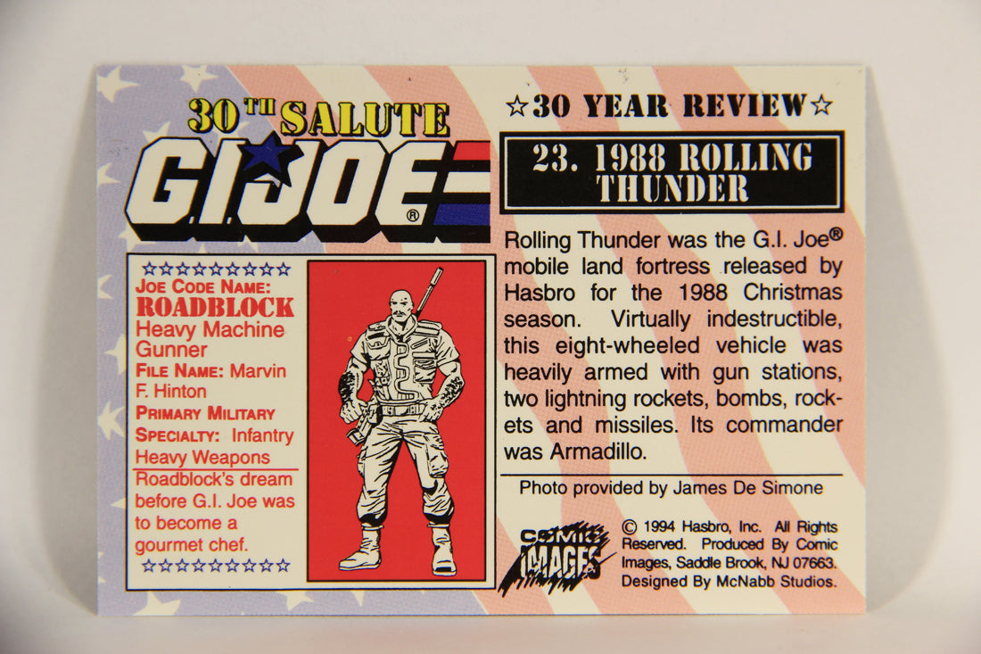 GI Joe 30th Salute 1994 Trading Card NO TOY #23 - 1988 Rolling Thunder ENG L010956