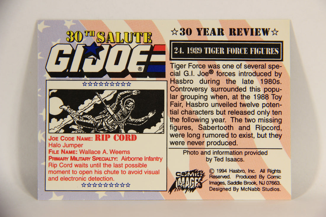 GI Joe 30th Salute 1994 Trading Card NO TOY #24 - 1989 Tiger Force Figures ENG L010957