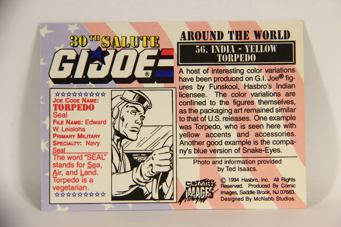 GI Joe 30th Salute 1994 Trading Card NO TOY #56 India - Yellow Torpedo ENG L010978