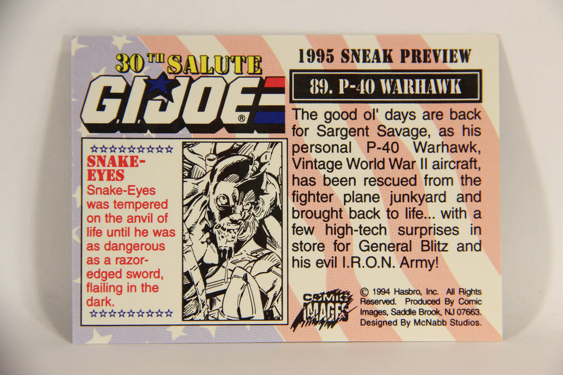 GI Joe 30th Salute 1994 Trading Card #89 P-40 Warhawk ENG L010990