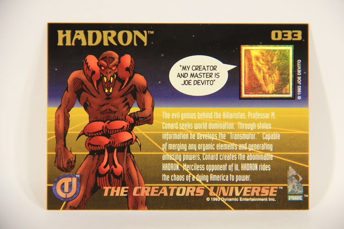 The Creators Universe 1993 Trading Card #33 Hadron ENG L011110