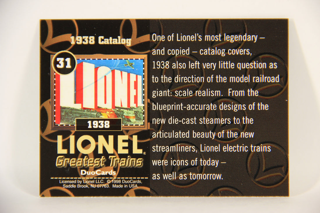 Lionel Greatest Trains 1998 Trading Card #31 - 1938 Catalog ENG L011259
