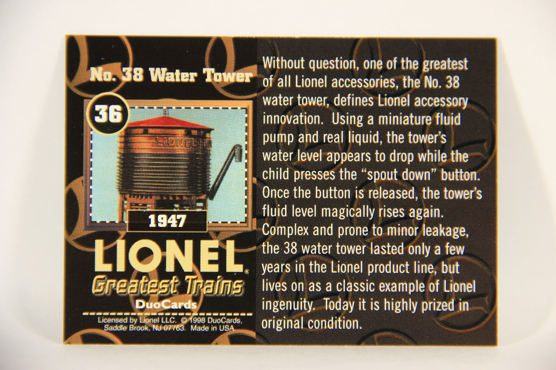 Lionel Greatest Trains 1998 Trading Card #36 - 1947 No. 38 Water Tower ENG L011264