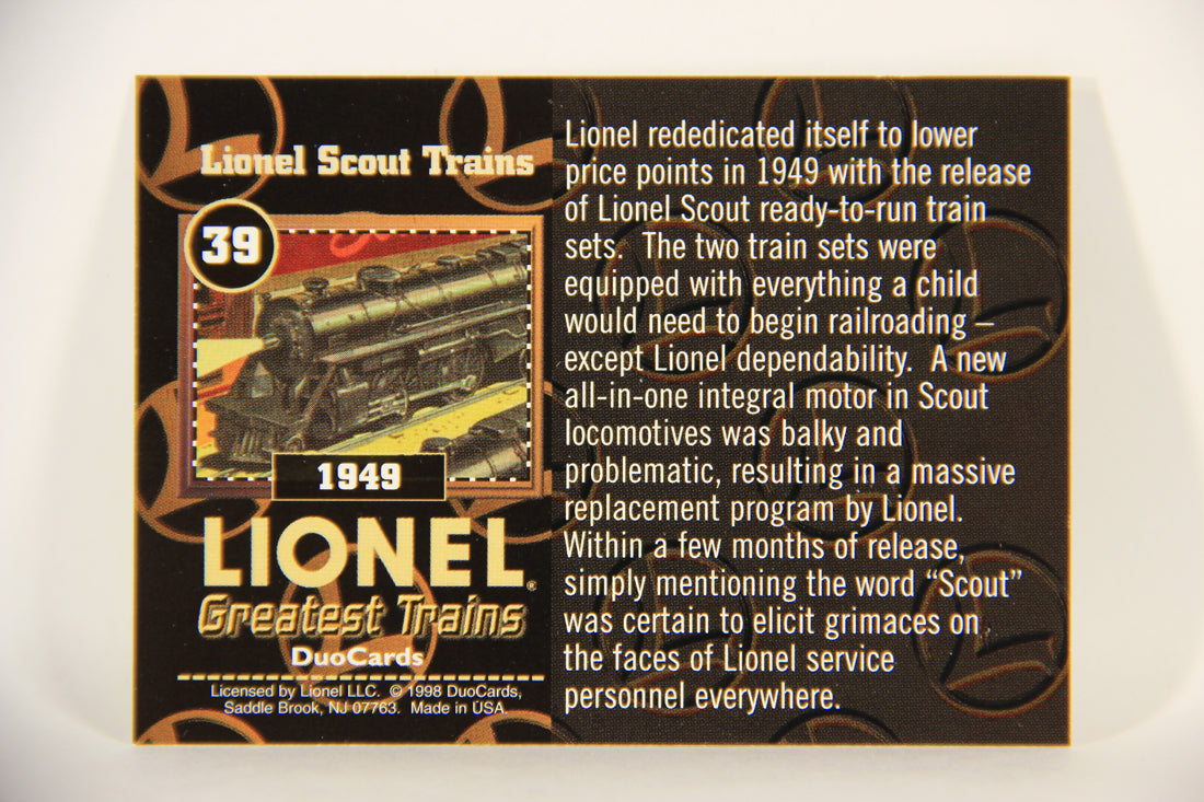 Lionel Greatest Trains 1998 Trading Card #39 - 1949 Lionel Scout Trains ENG L011267