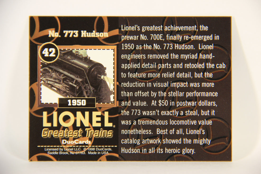 Lionel Greatest Trains 1998 Trading Card #42 - 1950 No. 773 Hudson ENG L011270
