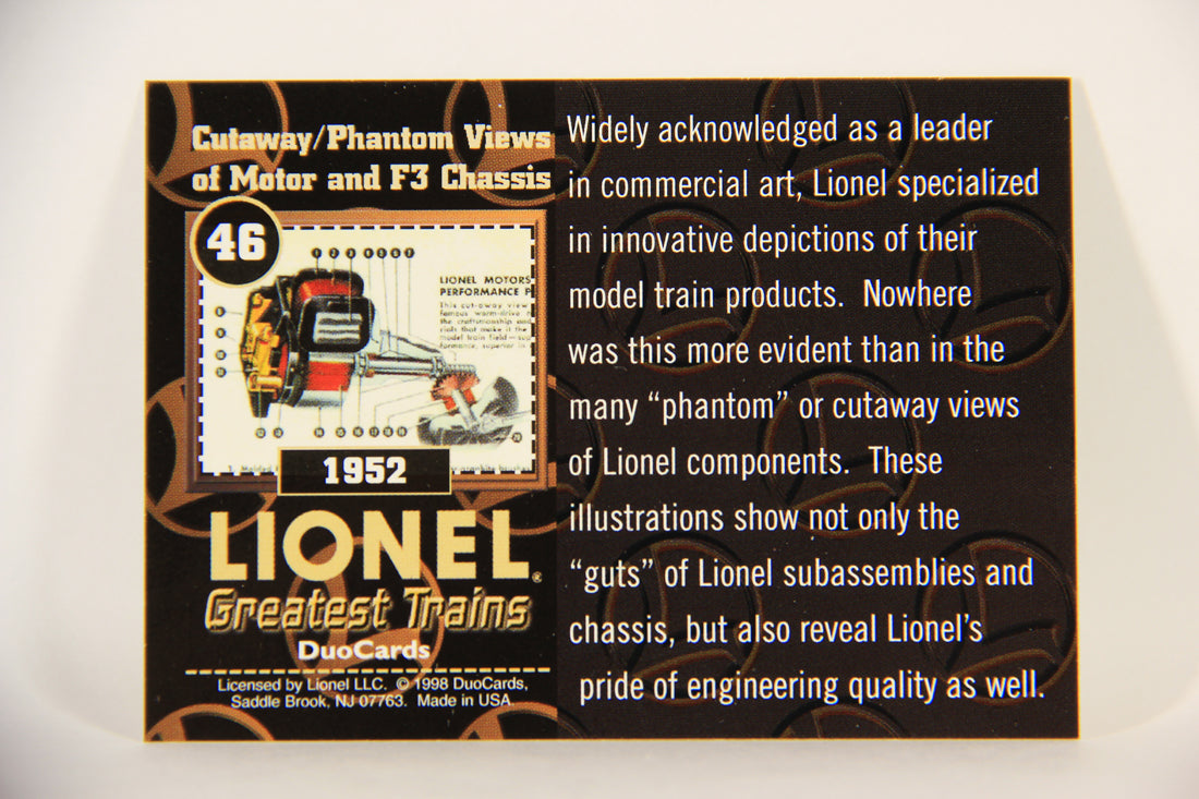 Lionel Greatest Trains 1998 Card #46 - 1952 Cutaway Phantom Views Of Motor And F3 Chassis ENG L011274