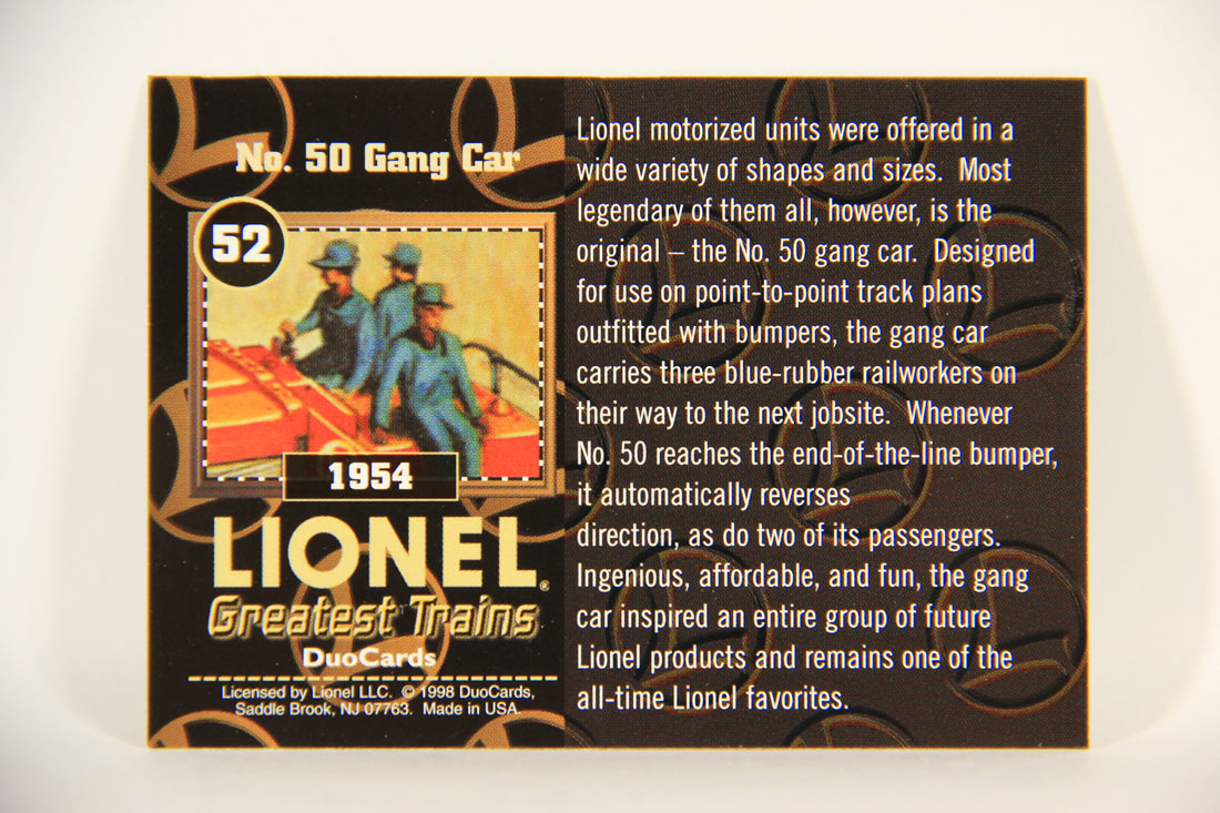 Lionel Greatest Trains 1998 Trading Card #52 - 1954 No. 50 Gang Car ENG L011280