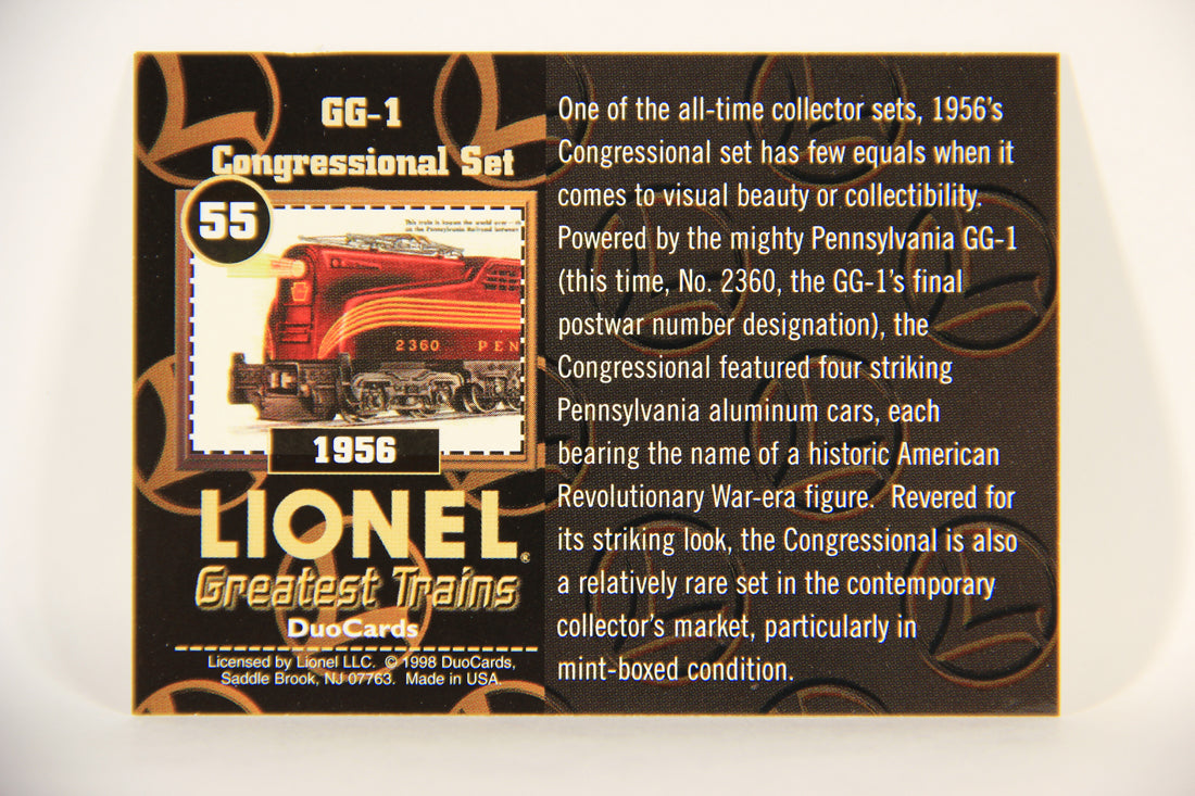 Lionel Greatest Trains 1998 Trading Card #55 - 1956 GG-1 Congressional Set ENG L011283