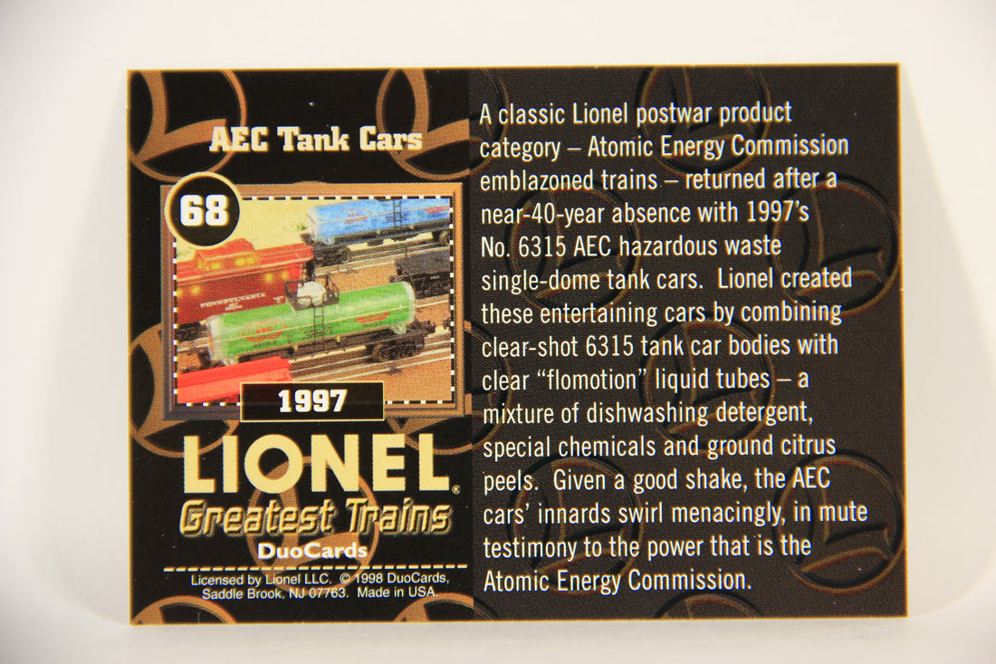 Lionel Greatest Trains 1998 Trading Card #68 - 1997 AEC Tank Cars ENG L011290