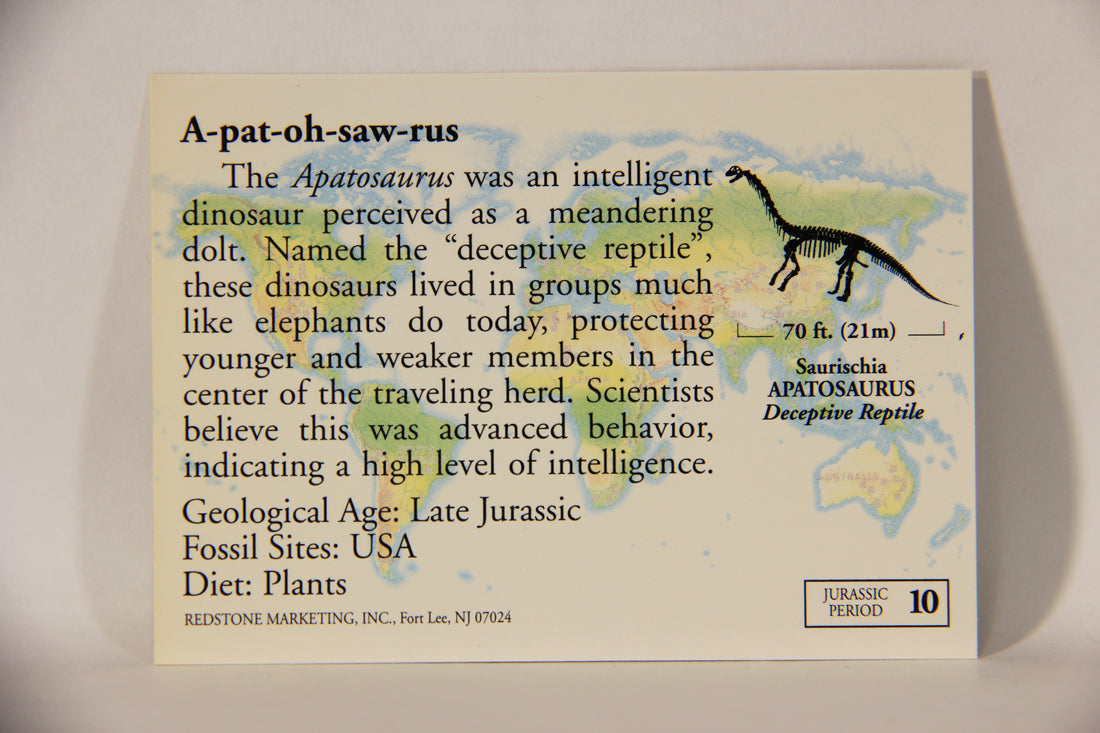 Dinosaurs The Mesozoic Era 1993 Vintage Trading Card #10 Apatosaurus ENG L011303
