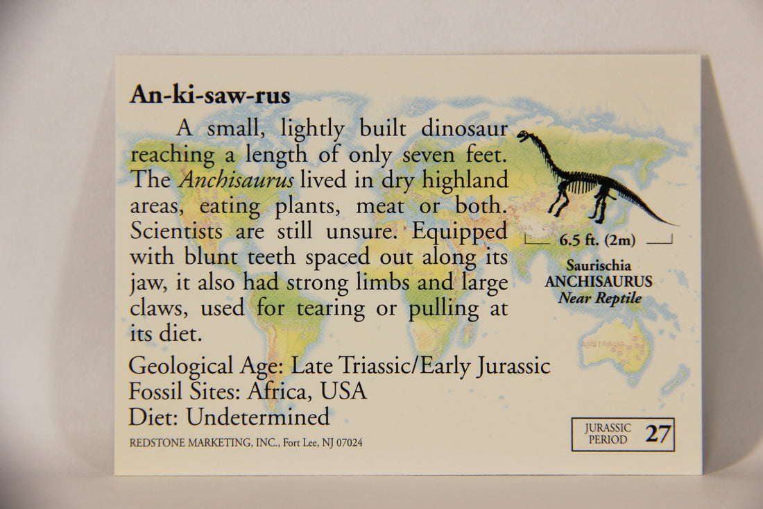 Dinosaurs The Mesozoic Era 1993 Vintage Trading Card #27 Anchisaurus ENG L011320