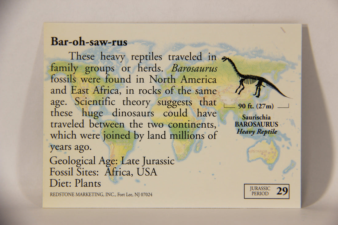 Dinosaurs The Mesozoic Era 1993 Vintage Trading Card #29 Barosaurus ENG L011322