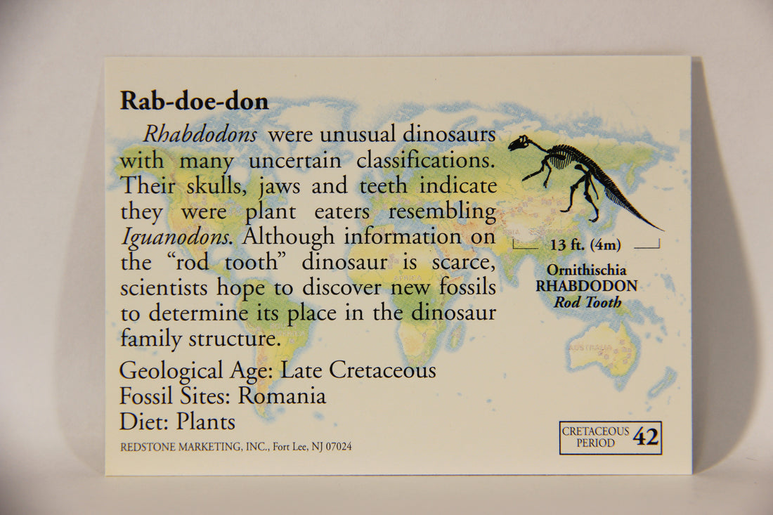 Dinosaurs The Mesozoic Era 1993 Vintage Trading Card #42 Rhabdodon ENG L011335