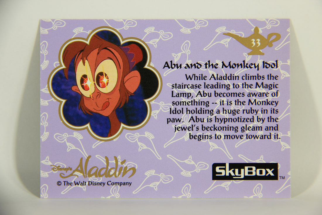Aladdin 1993 Trading Card #33 Abu And The Monkey Idol ENG SkyBox L011647