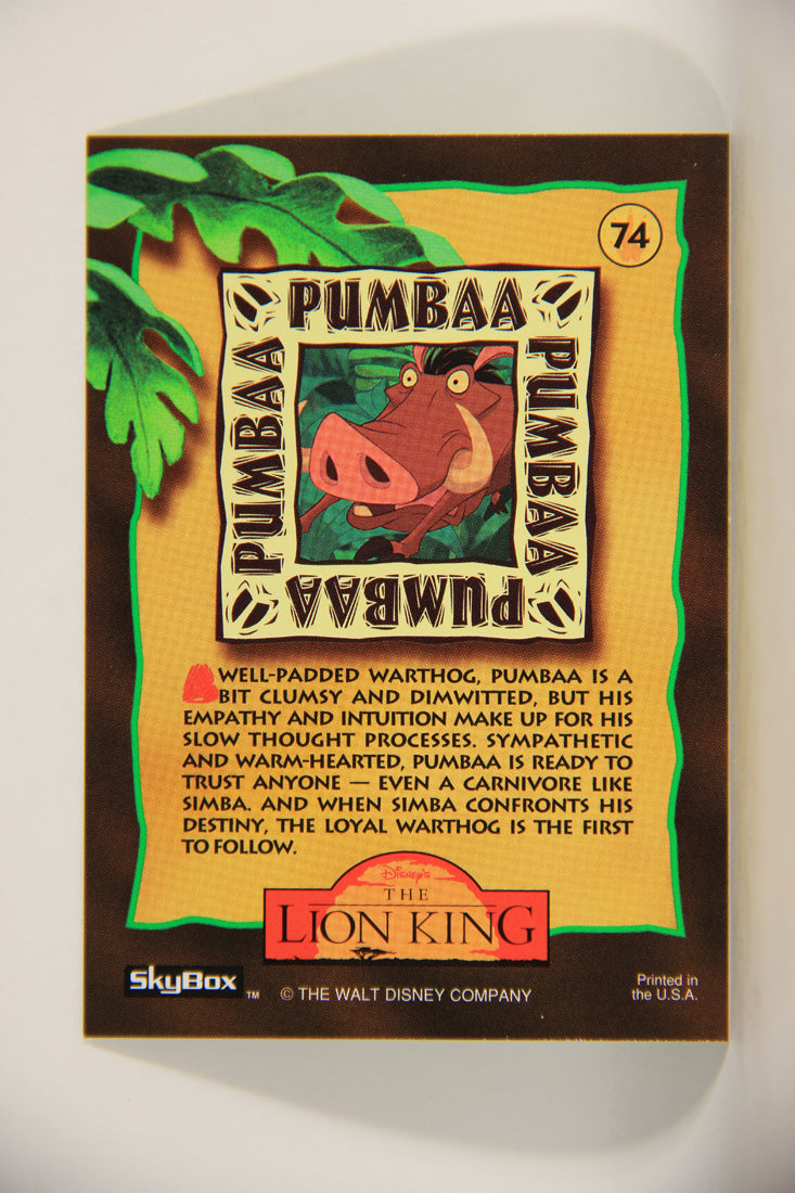 The Lion King 1994 Trading Card #74 Pumbaa ENG L011779