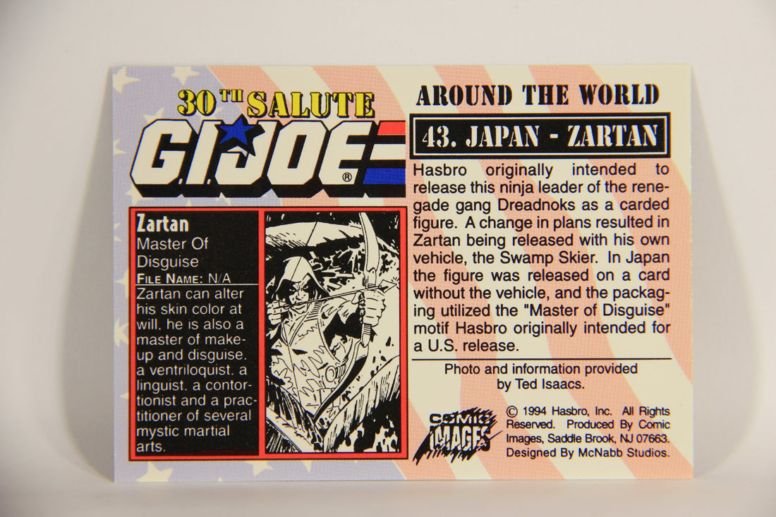 GI Joe 30th Salute 1994 Trading Card NO TOY #43 Japan - Zartan ENG L012079