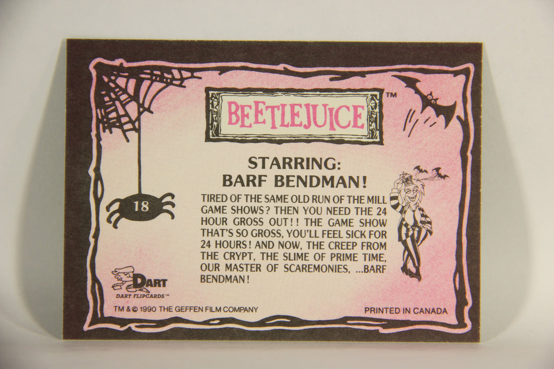 Beetlejuice 1990 Trading Card #18 Starring Barf Bendman ENG L012125