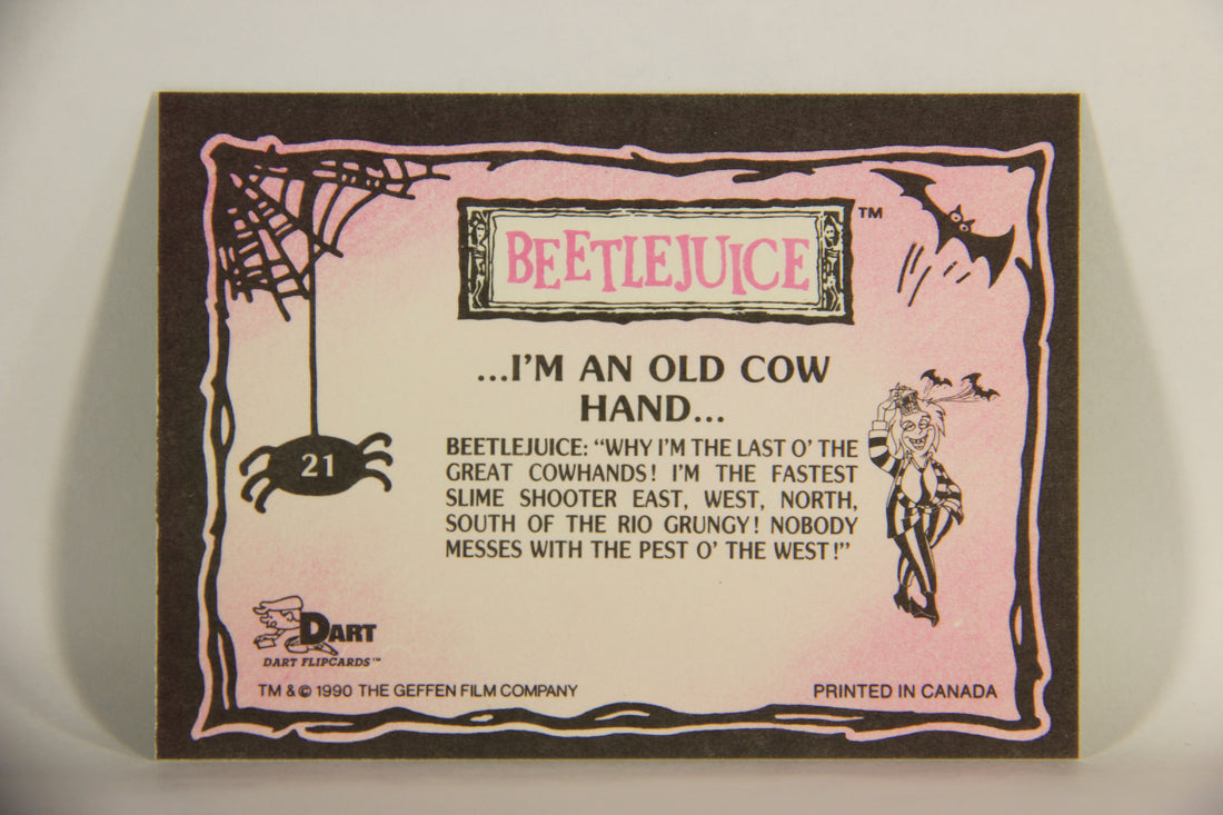 Beetlejuice 1990 Trading Card #21 I'm An Old Cow Hand ENG L012128