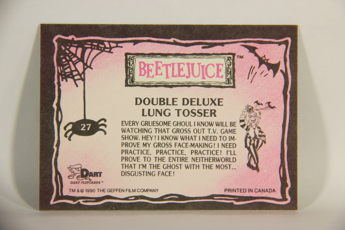Beetlejuice 1990 Trading Card #27 Double Deluxe Lung Tosser ENG L012134